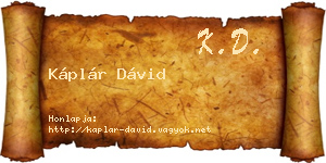 Káplár Dávid névjegykártya